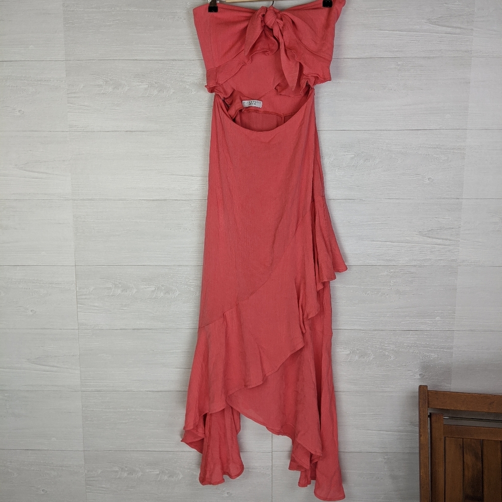 Flynn Skye Michelle Tie Front Maxi Ruffle Dress